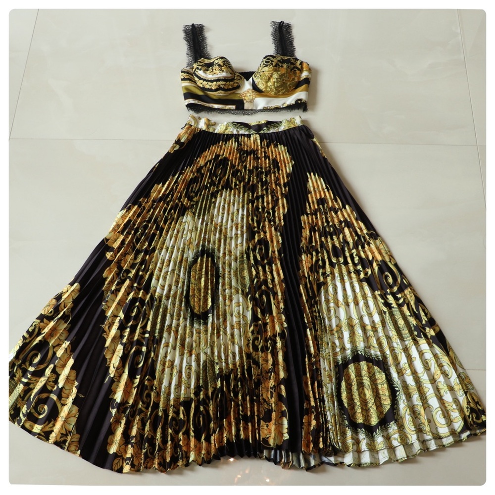 Versace Barocco Silk Skirt Set - Picture 2 of 12